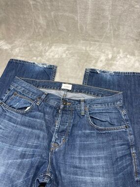 Hudson Button Fly Straight Jeans Men's Size 32 Blue Denim 5 Pocket Wilde Relax